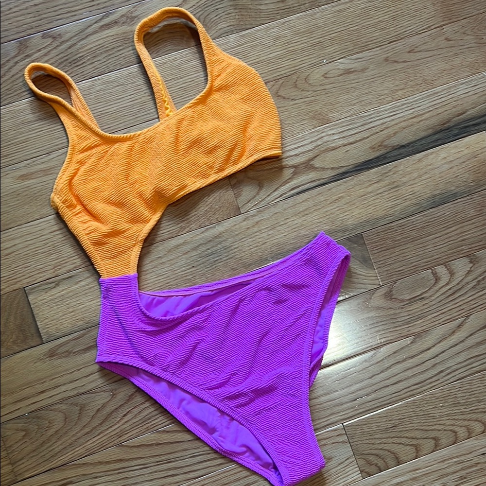 Wild Fable Orange and Purple One Piece Swimsuit